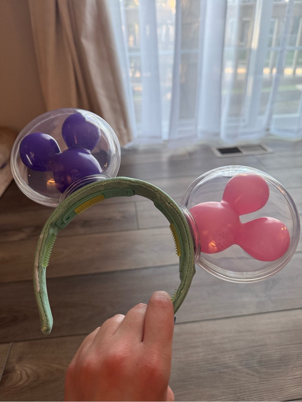 *Disney Light-Up Mickey Bubble Ear Headband with Pink & Purple Balloons - Picture 4 of 5